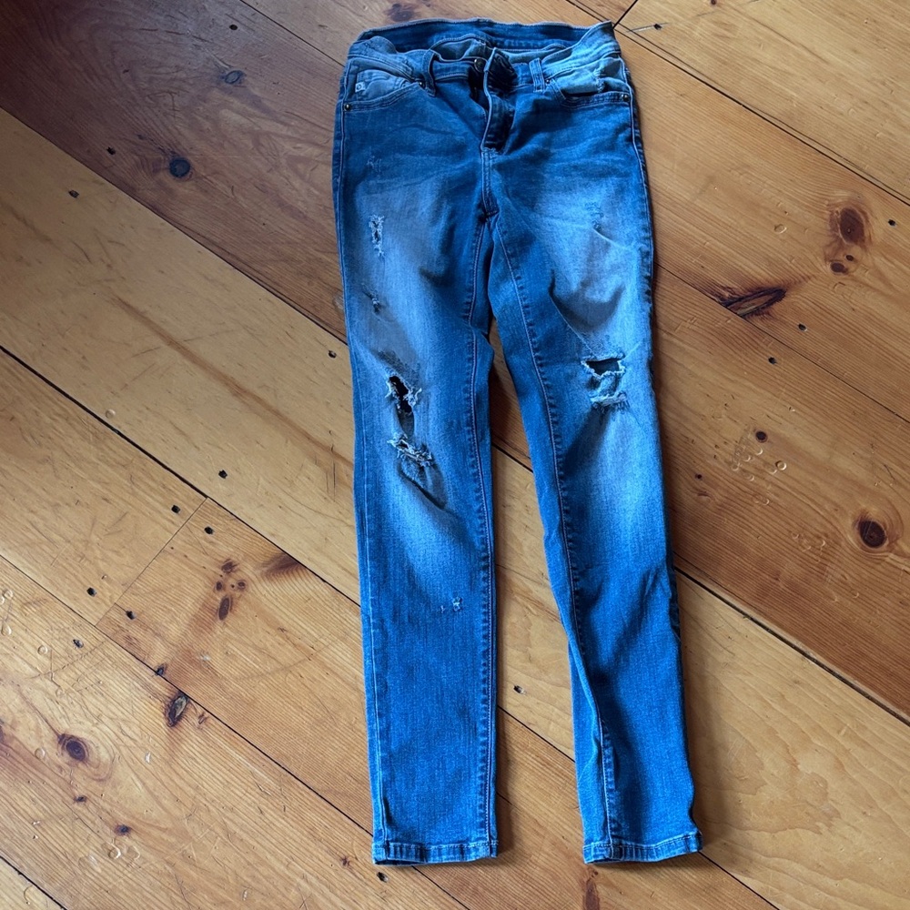 KanCan Distressed Skinny Jeans Women’s 27 Blue Stretch Denim
